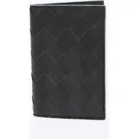 Portofele Braided Leather Wallet With Contrasting Trims Barbati