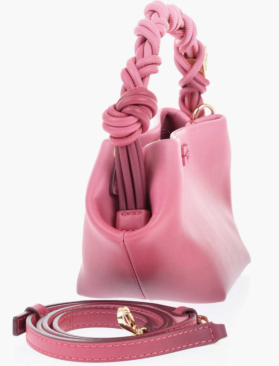 Genti de mana Ganni Degrad Leather Handbag With Removable Shoulder Strap Pink Femei (BM 19710722) 2