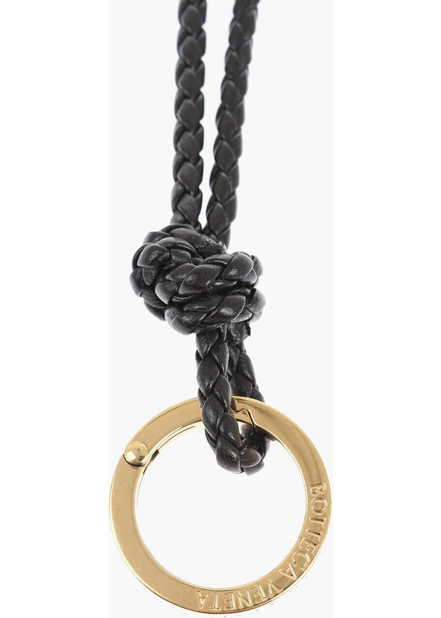 Brelocuri Bottega Veneta Leather Neck Keyring Black Femei (BM 19710749) 2