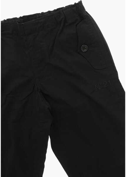 Pantaloni casual N21 Kids Cotton Pants With Flap Pockets Black Baieti (BM 19710752) 2