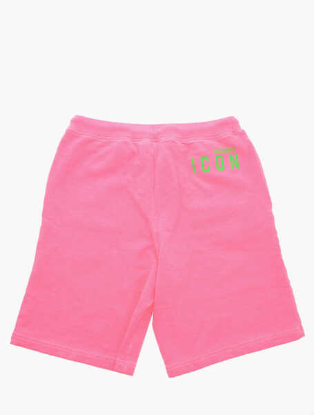 Pantaloni scurti DSQUARED2 Brushed Cotton Icon Shorts With Drawstring Pink Baieti (BM 19710755) 3