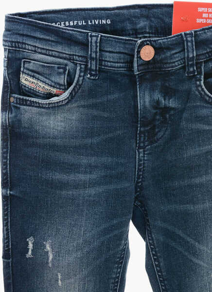 Blugi skinny Diesel Skinny Fit Slandy Delav Denims 10Cm Blue Fete (BM 19710764) 2