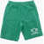 N&deg;21 Kids Brushed Cotton Shorts With Printed Logo Green