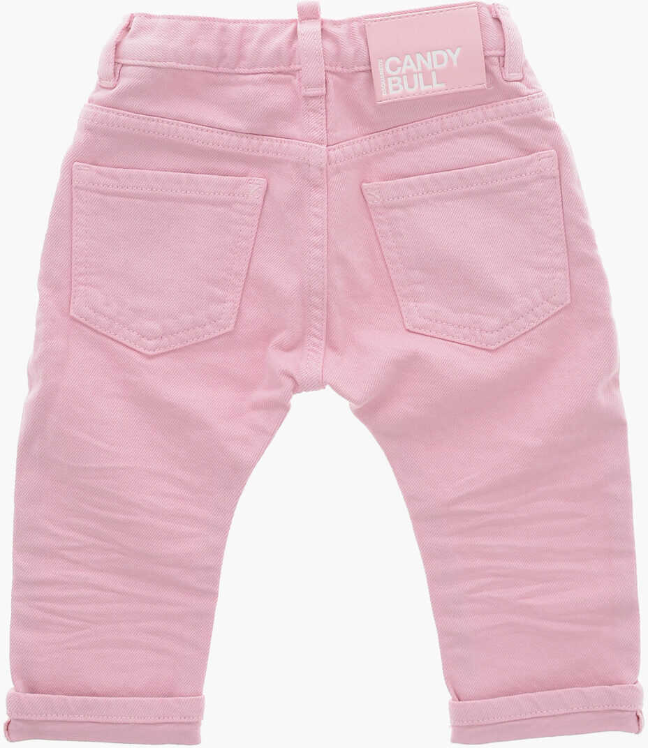 Blugi drepti DSQUARED2 Candy Bull 5-Pocketed Denims With Adjustable Waist Pink Baieti (BM 19710779) 3