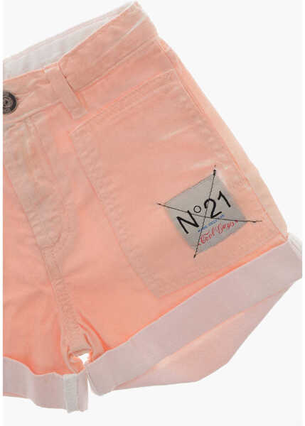 Pantaloni scurti N21 Kids Coated Cotton Shorts With Cuffs Pink Baieti (BM 19710791) 2