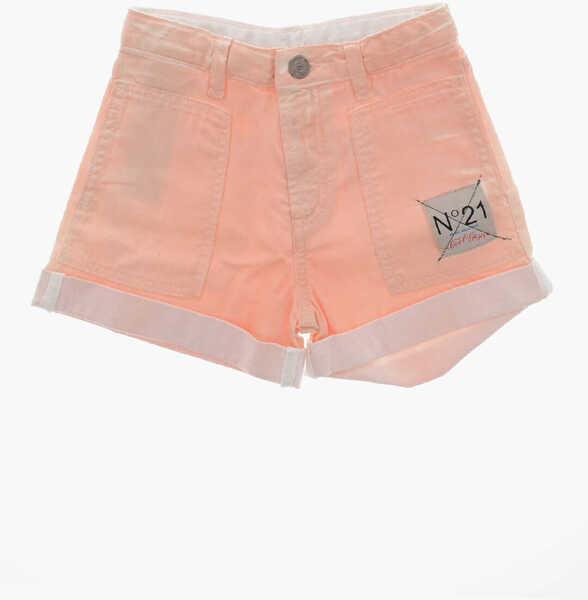 Pantaloni scurti N21 Kids Coated Cotton Shorts With Cuffs Pink Baieti (BM 19710791) 1