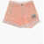 N&deg;21 Kids Coated Cotton Shorts With Cuffs Pink