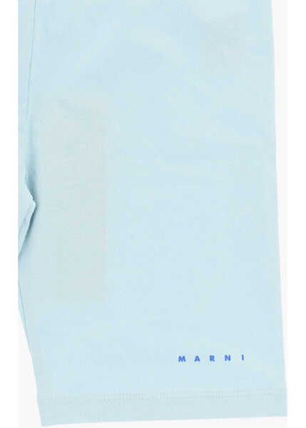 Pantaloni scurti Marni Stretch Cotton Cycling Shorts With Elastic Waistband Light Blue Baieti (BM 19710803) 2