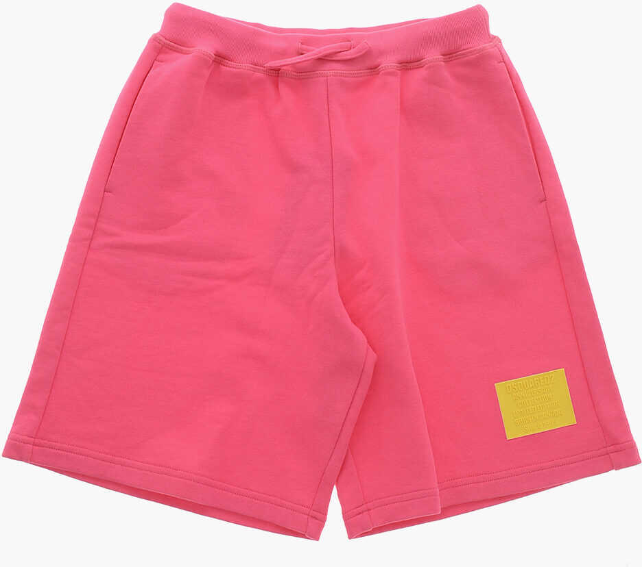 Pantaloni scurti DSQUARED2 Jersey Shorts With Logo Patch Pink Baieti (BM 19710815) 1