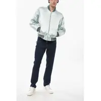 Bomber jacket RHUDE pentru Barbati - Bomber jacket RHUDE Satin Boys 02 Bomber With Contrast Side Bands Light Blue Barbati (BM 19710818) - B-mall.ro