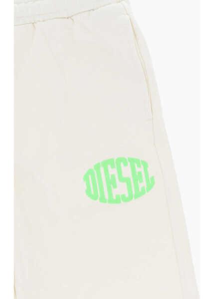 Pantaloni scurti Diesel Brushed Cotton Pbol Shorts With Elastic Waistband White Baieti (BM 19710824) 2