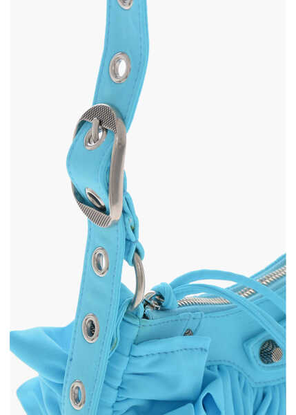 Genti de umar Balenciaga Solid Color Fabric Le Cagole Shoulder Bag With Ruffles Blue Femei (BM 19710827) 3