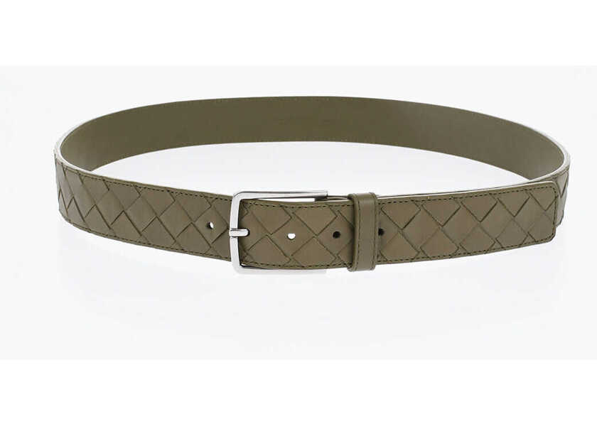 Curele Bottega Veneta Braided Leather Belt 40Mm Green Barbati (BM 19710935) 2