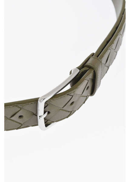 Curele Bottega Veneta Braided Leather Belt 40Mm Green Barbati (BM 19710935) 3
