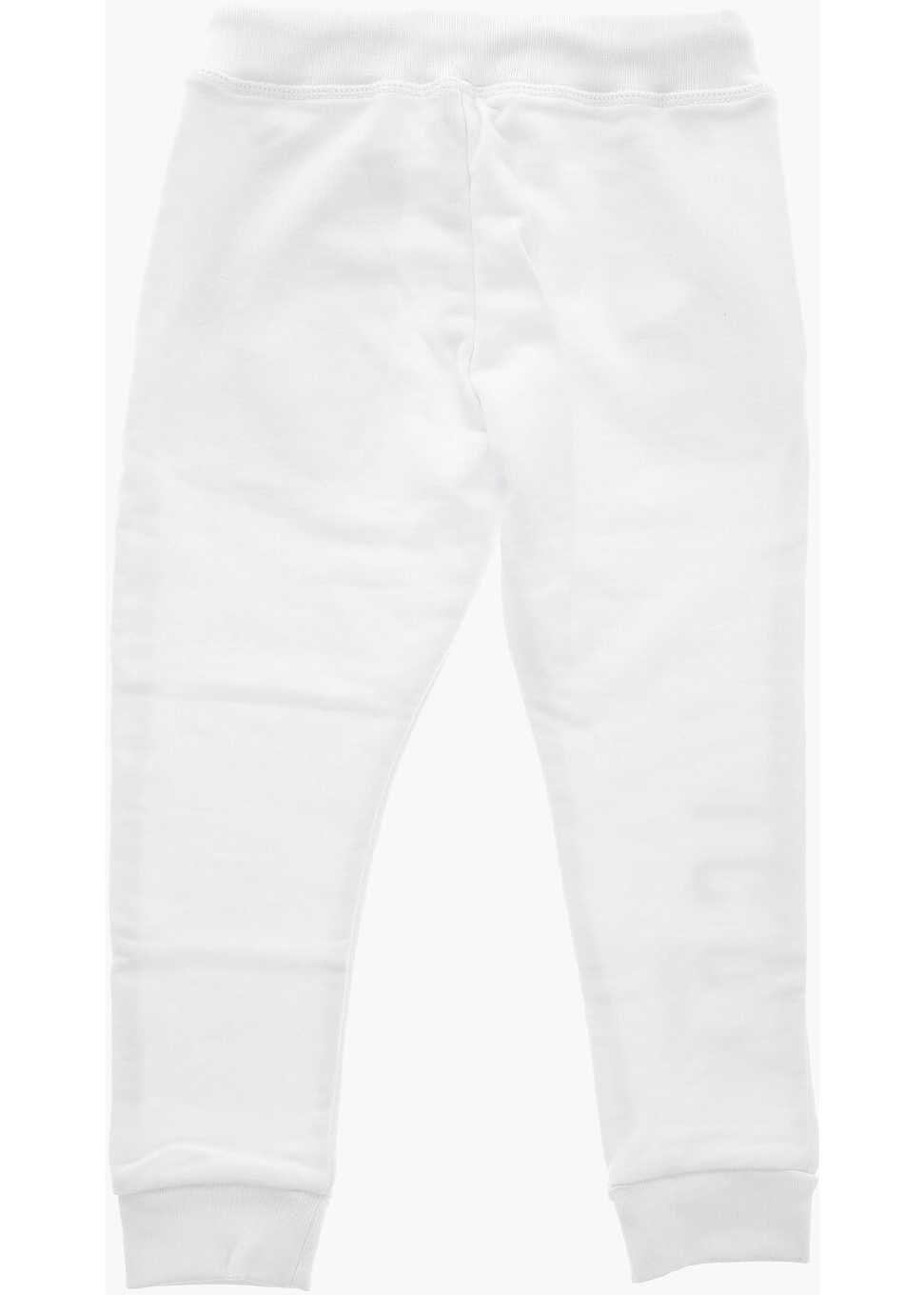 Pantaloni de trening DSQUARED2 Brushed Cotton Icon Sweatpants With Cuffs White Baieti (BM 19710938) 3