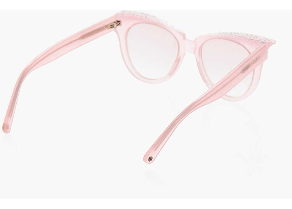 Ochelari de soare Philipp Plein Solid Color Cat-Eye Sunglasses With Glitter Details Pink Femei (BM 19710947) 3