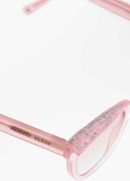 Ochelari de soare Philipp Plein Solid Color Cat-Eye Sunglasses With Glitter Details Pink Femei (BM 19710947) 4