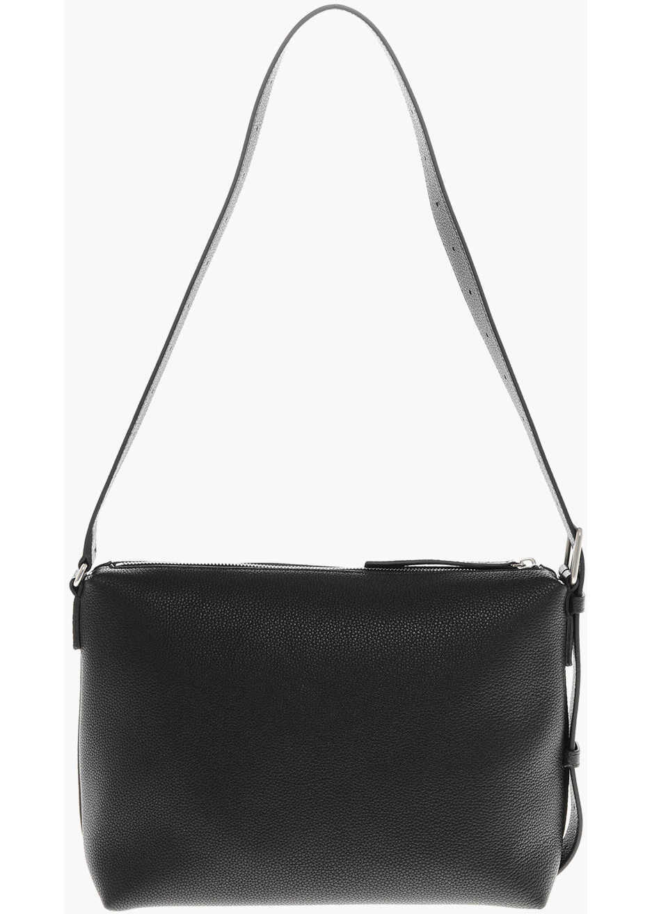 Genti de mana Balenciaga Textured Leather Shoulder Bag With Logoed Detail Black Barbati (BM 19710950) 2