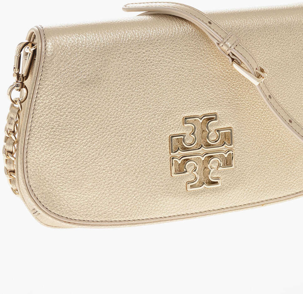 Genti tip postas Tory Burch Textured Lam Leather Crossbody Bag Gold Femei (BM 19710953) 3