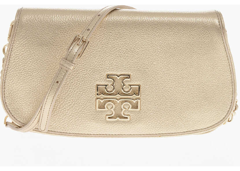 Genti tip postas Tory Burch Textured Lam Leather Crossbody Bag Gold Femei (BM 19710953) 1