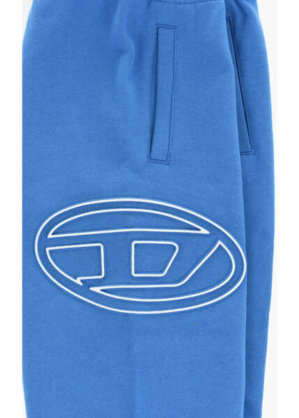Pantaloni de trening Diesel Brushed Cotton Pmarkibigoval Joggers With Embossed Monogram Blue Baieti (BM 19710962) 2