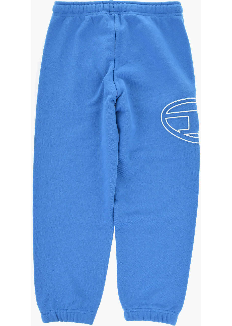 Pantaloni de trening Diesel Brushed Cotton Pmarkibigoval Joggers With Embossed Monogram Blue Baieti (BM 19710962) 3