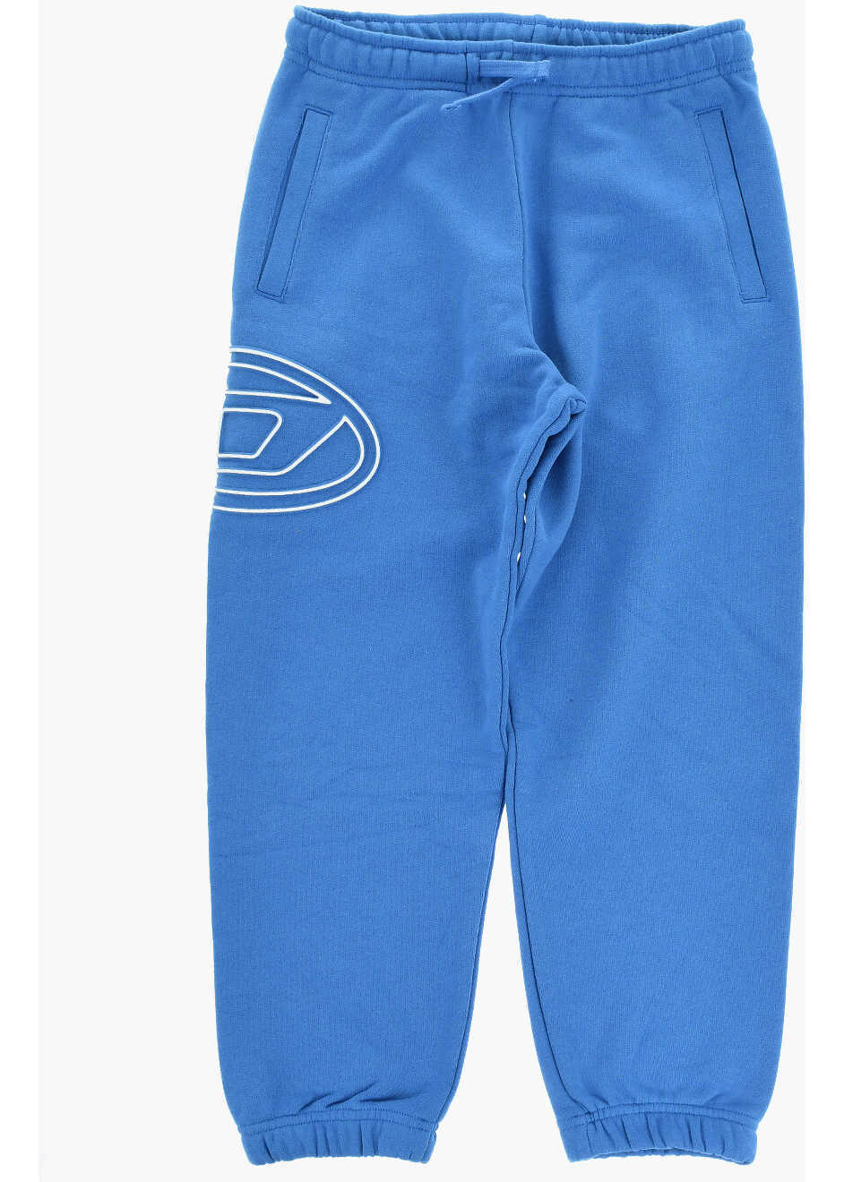 Pantaloni de trening Diesel Brushed Cotton Pmarkibigoval Joggers With Embossed Monogram Blue Baieti (BM 19710962) 1