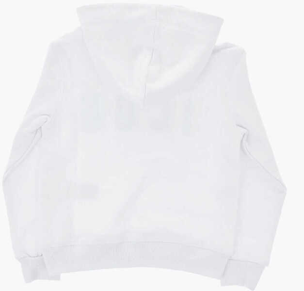 Bluze de trening DSQUARED2 Icon Brushed Cotton Relax Hoodie With Fluorescent Logo White Baieti (BM 19710965) 3