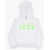 DSQUARED2 Icon Brushed Cotton Relax Hoodie With Fluorescent Logo White