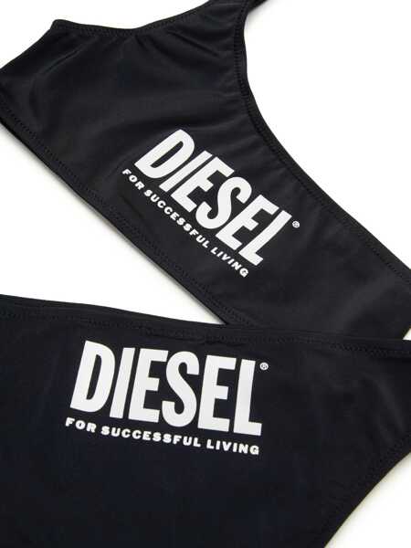 Slipi Diesel Nylon Bikini Mholderin With Contrasting Logo Black Fete (BM 19710968) 4