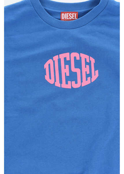 Bluze de trening Diesel Brushed Cotton Siwi Crew-Neck Sweatshirt With Contrasting Lo Blue Baieti (BM 19710971) 2