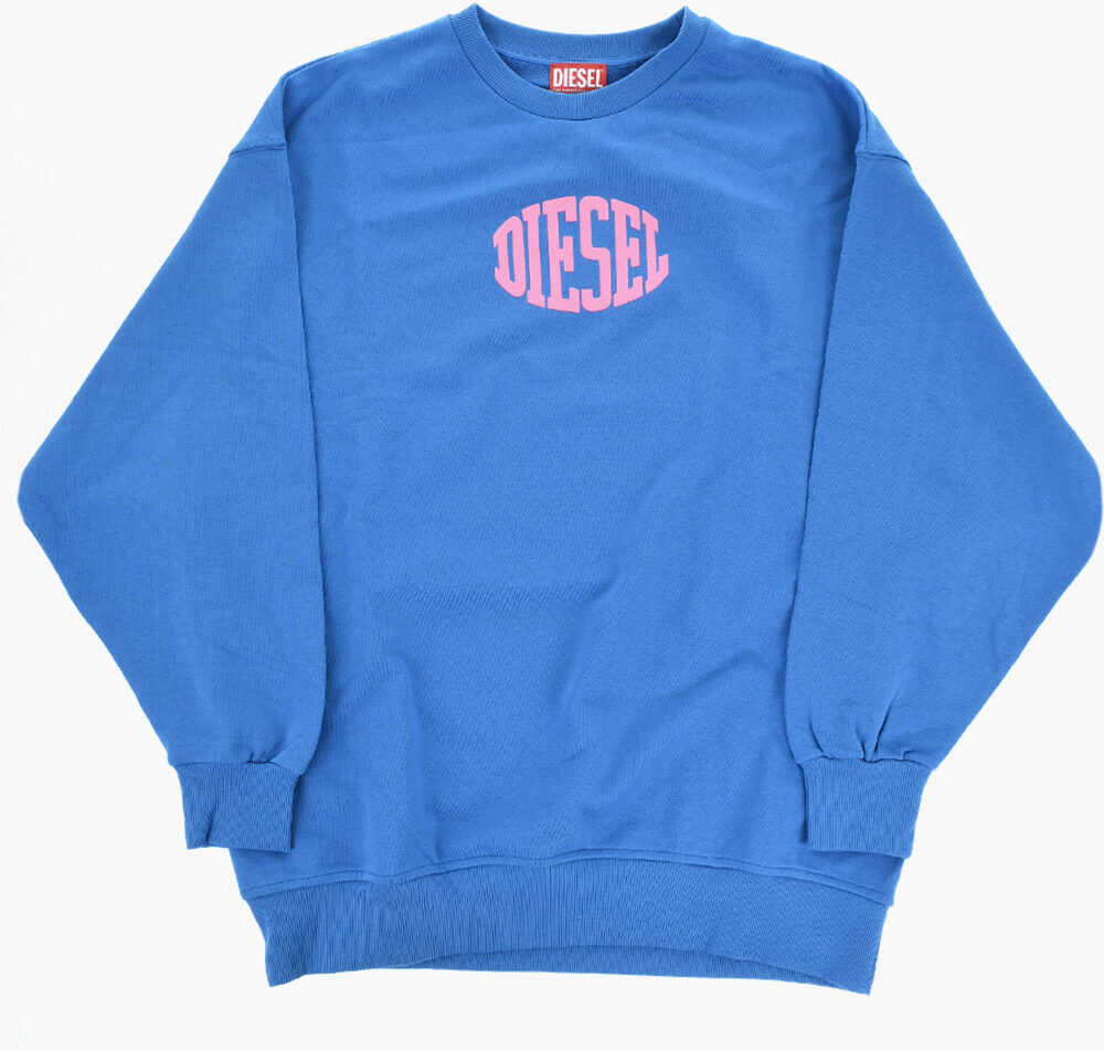 Bluze de trening Diesel Brushed Cotton Siwi Crew-Neck Sweatshirt With Contrasting Lo Blue Baieti (BM 19710971) 1