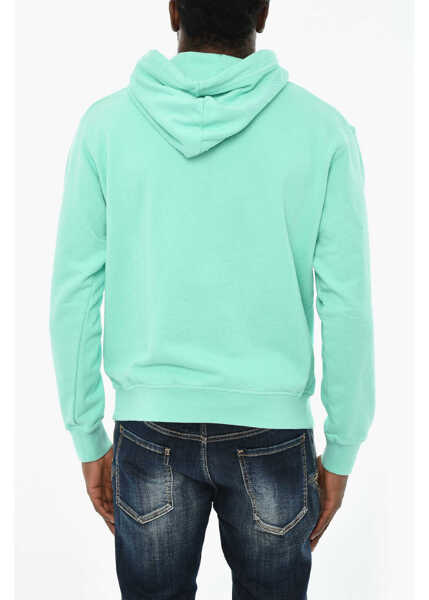 Bluze de trening DSQUARED2 Cotton Hoodie With Frontal Logo Blue Barbati (BM 19710977) 2
