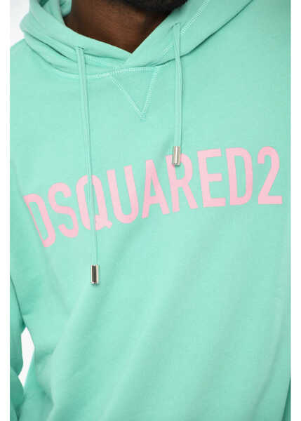 Bluze de trening DSQUARED2 Cotton Hoodie With Frontal Logo Blue Barbati (BM 19710977) 3