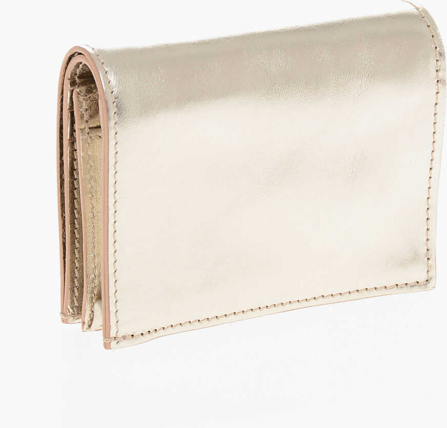Portofele IL BISONTE Leather Golden Effect Wallet Gold Femei (BM 19710986) 2