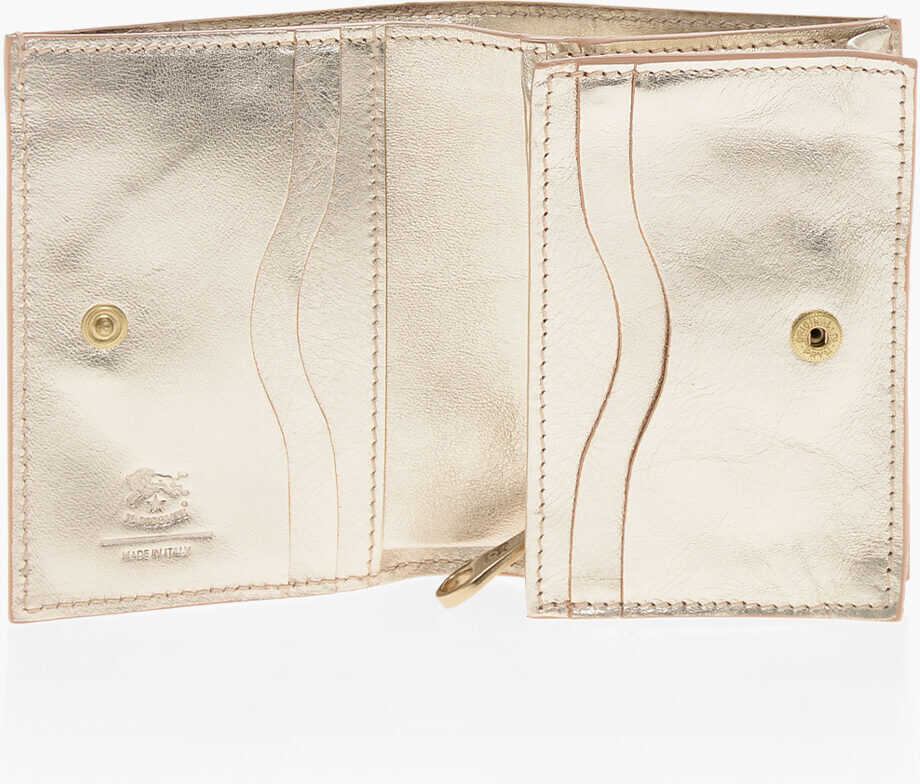 Portofele IL BISONTE Leather Golden Effect Wallet Gold Femei (BM 19710986) 3