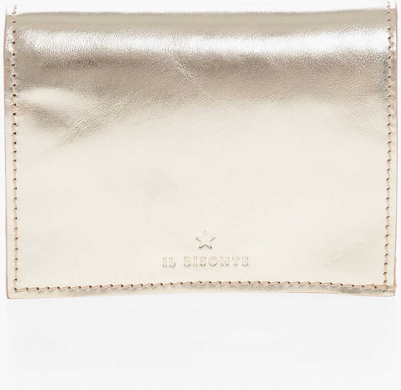 Portofele IL BISONTE Leather Golden Effect Wallet Gold Femei (BM 19710986) 1