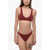 LIDO Solid Color Stretch Fabric Bikini Red