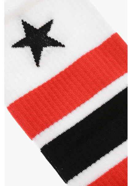 Sosete Givenchy Cotton Terry Socks With Contrasting Bands White Barbati (BM 19710995) 2