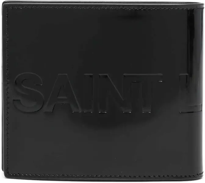Portofele Saint Laurent Brushed Leather Bifold Wallet With Embossed Logo Black Barbati (BM 19711010) 2