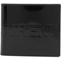 Portofele Saint Laurent Brushed Leather Bifold Wallet With Embossed Logo