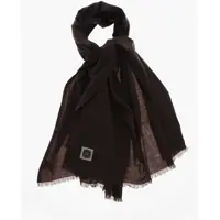 Esarfe Solid Color Wool Scarf With Fringes Barbati