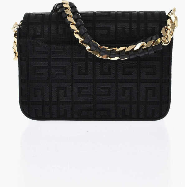 Genti de umar Givenchy All Over Monogram Cotton Mini Bag With Golden Effect Chain Black Femei (BM 19711019) 2