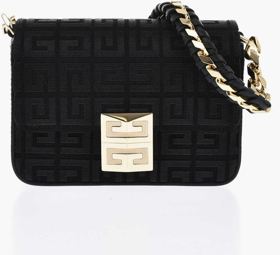 Genti de umar Givenchy All Over Monogram Cotton Mini Bag With Golden Effect Chain Black Femei (BM 19711019) 1