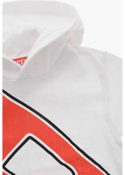 Bluze de trening Diesel Brushed Cotton Dave Hoodie With Print White Baieti (BM 19711031) 2