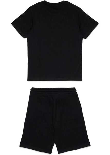 Rochii Diesel Cotton Tee Dress With Printed Logo Black Fete (BM 19713047) 2