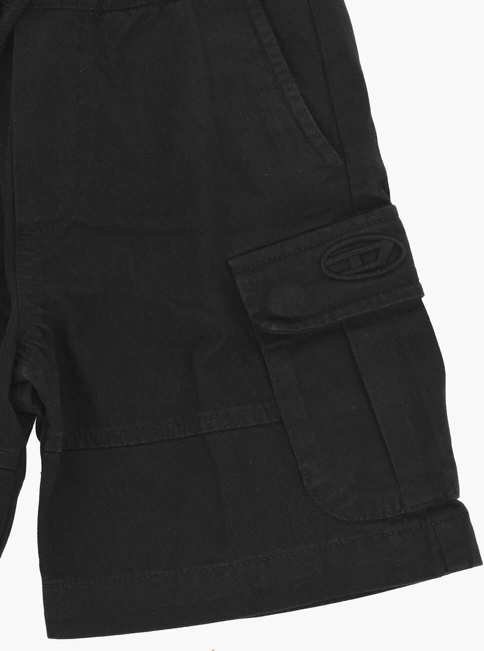 Pantaloni scurti Diesel Cotton Cargo Pibar Shorts Black Baieti (BM 19713062) 2