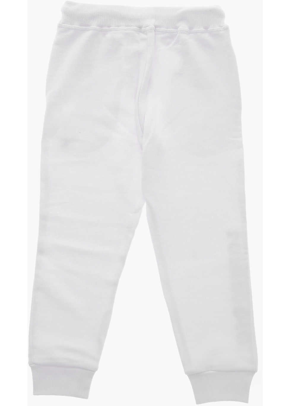 Pantaloni de trening DSQUARED2 Brushed Cotton Sweatpants With Print White Baieti (BM 19713065) 3