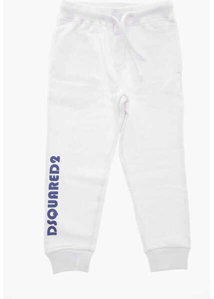 Pantaloni de trening DSQUARED2 Brushed Cotton Sweatpants With Print White Baieti (BM 19713065) 1