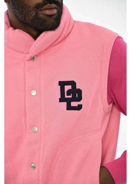 Bluze de trening DSQUARED2 Sleeveless Cotton Sweatshirt With Snap Buttons Pink Barbati (BM 19713071) 3